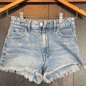 PacSun High Rise Festival Frayed Jean Shorts